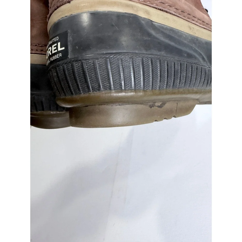 Sorel Duck Boots Mens 12 Brown Leather Rubber Lace-Up‎ Winter Outdoor